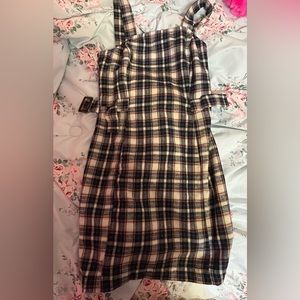 Plaid pinafore dress